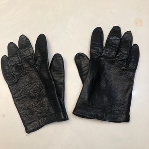 Vintage Italian Black Leather Women’s Driving Gloves